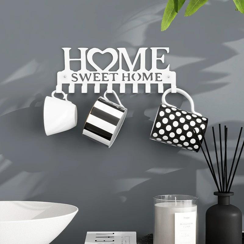 1шт настенный держатель для ключей Sweet Home, настенный крючок для ключей, креативный держатель для ключей для входной двери