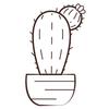 Wooden Stamp - Cactus 6.2 X 4.4 Cm