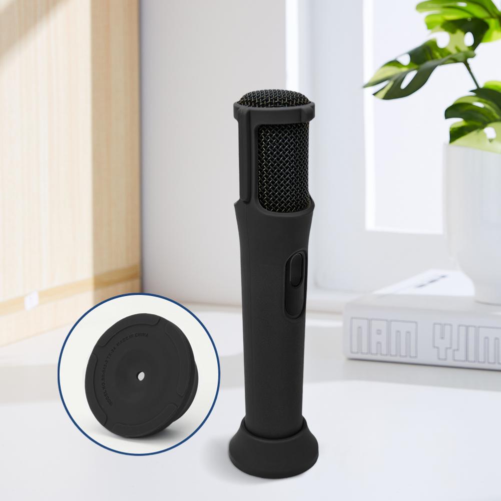 Silicone Protective Case for jbl PartyBox Wireless Microphone Case Anti-Rolling Mic Sleeves Microphone Stand Non-slip Cover