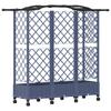 Raised Garden Bed with Trellis and Roof Gray 163 x 40 x 129 cm PP