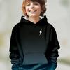 Boys' Stylish Gradient 3D Print Hoodie - Breathable, Stretch Knit, Easy-Care Long Sleeve Pullover with Pockets