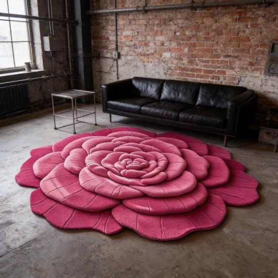 3D Цветочный коврик для пола Нескользящий Впитывающий коврик для ванной Реалистичная форма цветка Ковер для зоны Спальни Гостиной Игровой комнаты Декор