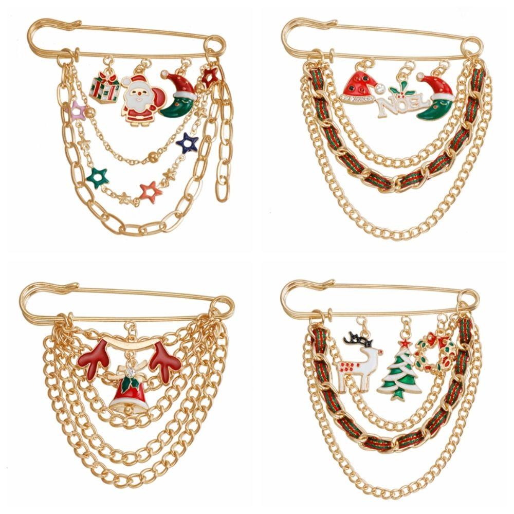 Snowflakes Christmas Brooch Snowman Enamel Badge Fashion Waistband Pin Bag Decoration