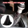 For Ford Fiesta Mk7 2008-2013 Red Stitch Black Leather Gear Stick Knob Cover Gaiter Interior Accessories Gear Shift Collars
