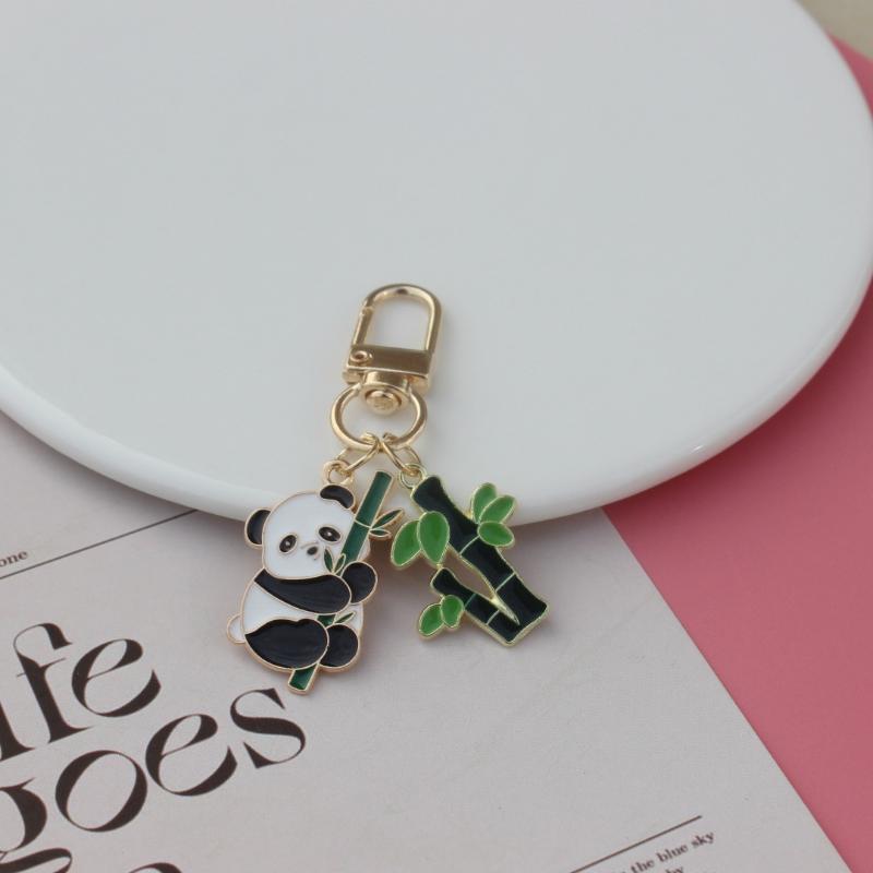 Cute Panda Keychain Metal Cartoon Style Bag Pendant for Collectible Souvenir