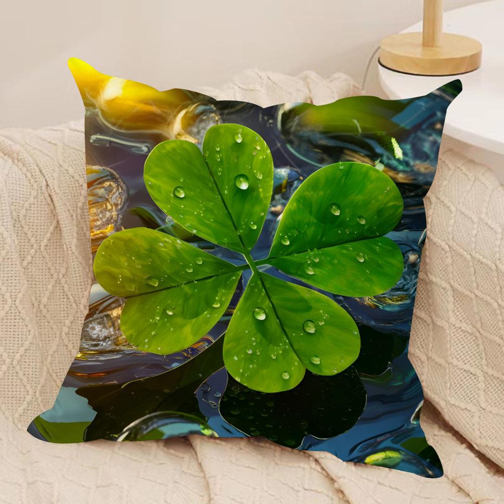 St Patricks Day Cushion Cover Soft Plush Throw Pillow Cover  DoubleSided Printed Cushion Case  Sofa  Home Decor
