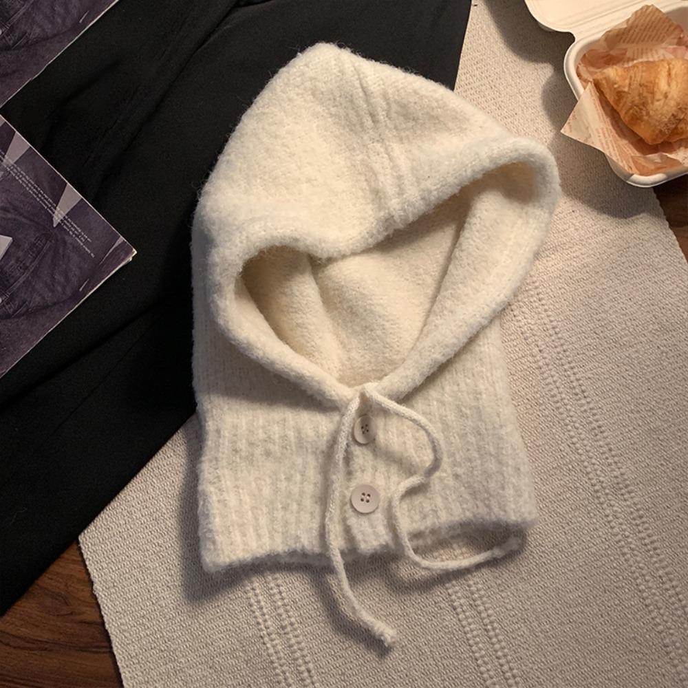 Мягкая женская зимняя балаклава, теплая вязаная шапка, модная ветрозащитная кепка для улицы