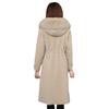Warm and Fashionable Women's Hooded Sheepskin Fleece Coat with  Fur Collar
