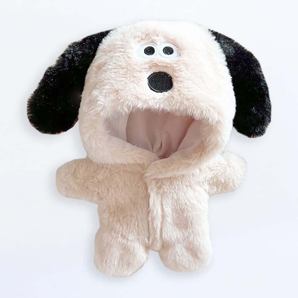 Niannyyhouse 20 см Плюшевая одежда, Комбинезон щенка, Нарядная хлопковая одежда для куклы (бежевый)