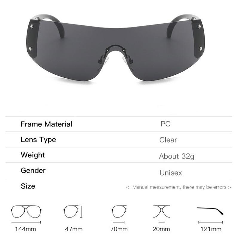 Солнцезащитные очки без оправы Дизайнерские брендовые Женские Мужские Цельные Трендовые Роскошные Солнцезащитные очки Заклепки Стимпанк Розовые Линзы Uv400