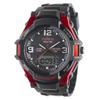 [Clefa] Ana-Digi Red Waterproof Multifunctional Stopwatch with Light Urethane Strap 190840 Men's Black