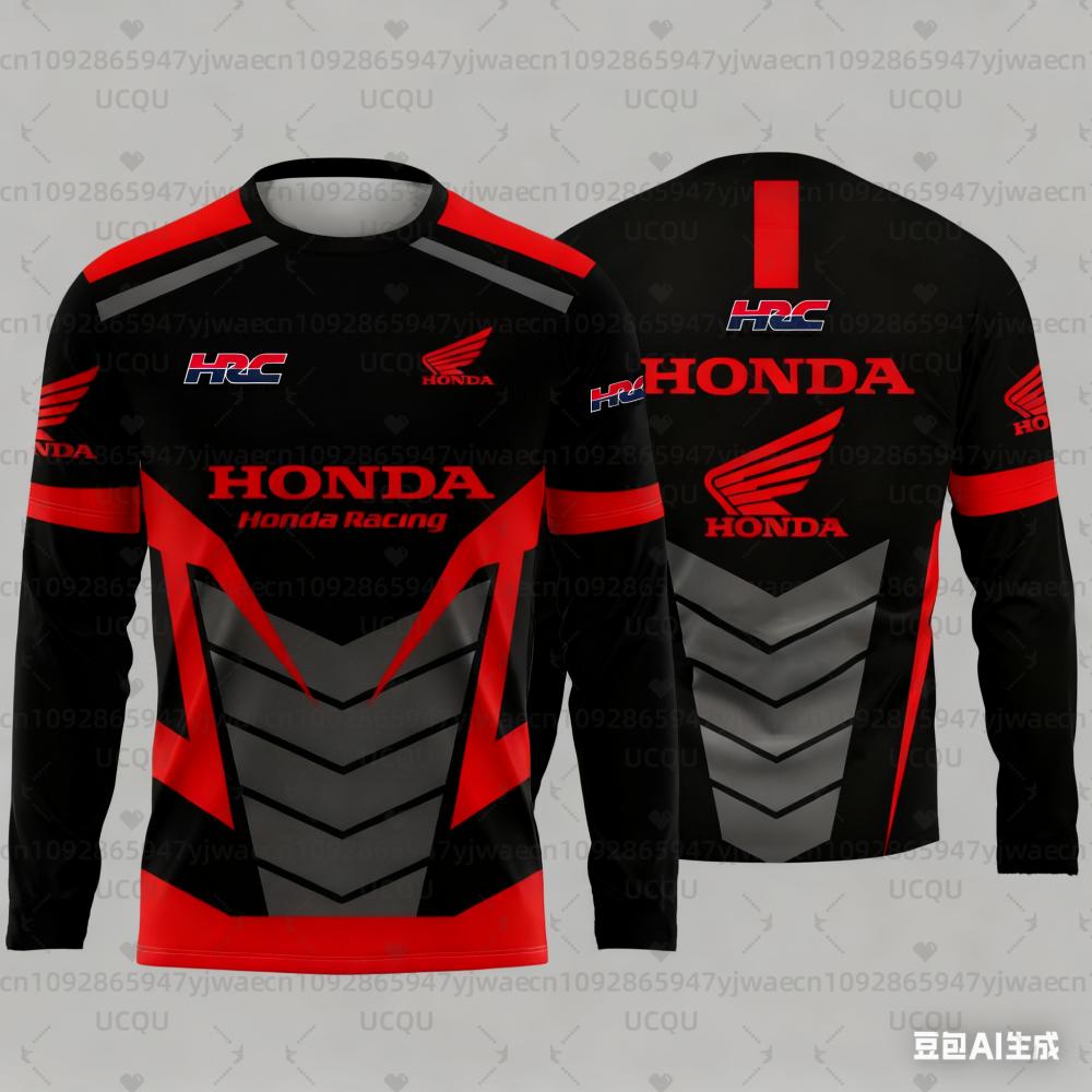 UNYDV1 Honda 26 New Summer Basic Shirt Summer Fashion Comfortable Trendy Cycling Quick-Dry Long Sleeve T-Shirt