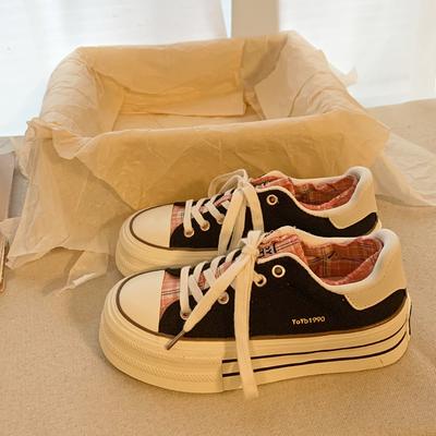 Модная корейская обувь Эспадрильи для женщин Сабо Платформа 2025 Маленькие Новые Ретро Криперы Ткань Холст Эспадрильи Сабо Платформа 20