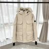 Unisex Thick Down Parka With Faux Fur Trim Hood Winter Warm Outdoor Jacket Men Women