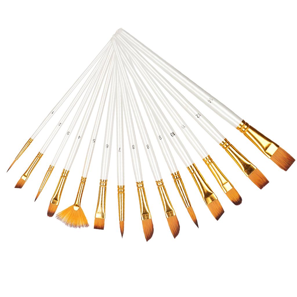 13 шт. кисти для художника, набор нейлоновых ручек, комбинированный жемчужно-белый стержень, инструмент для акварельной акриловой живописи