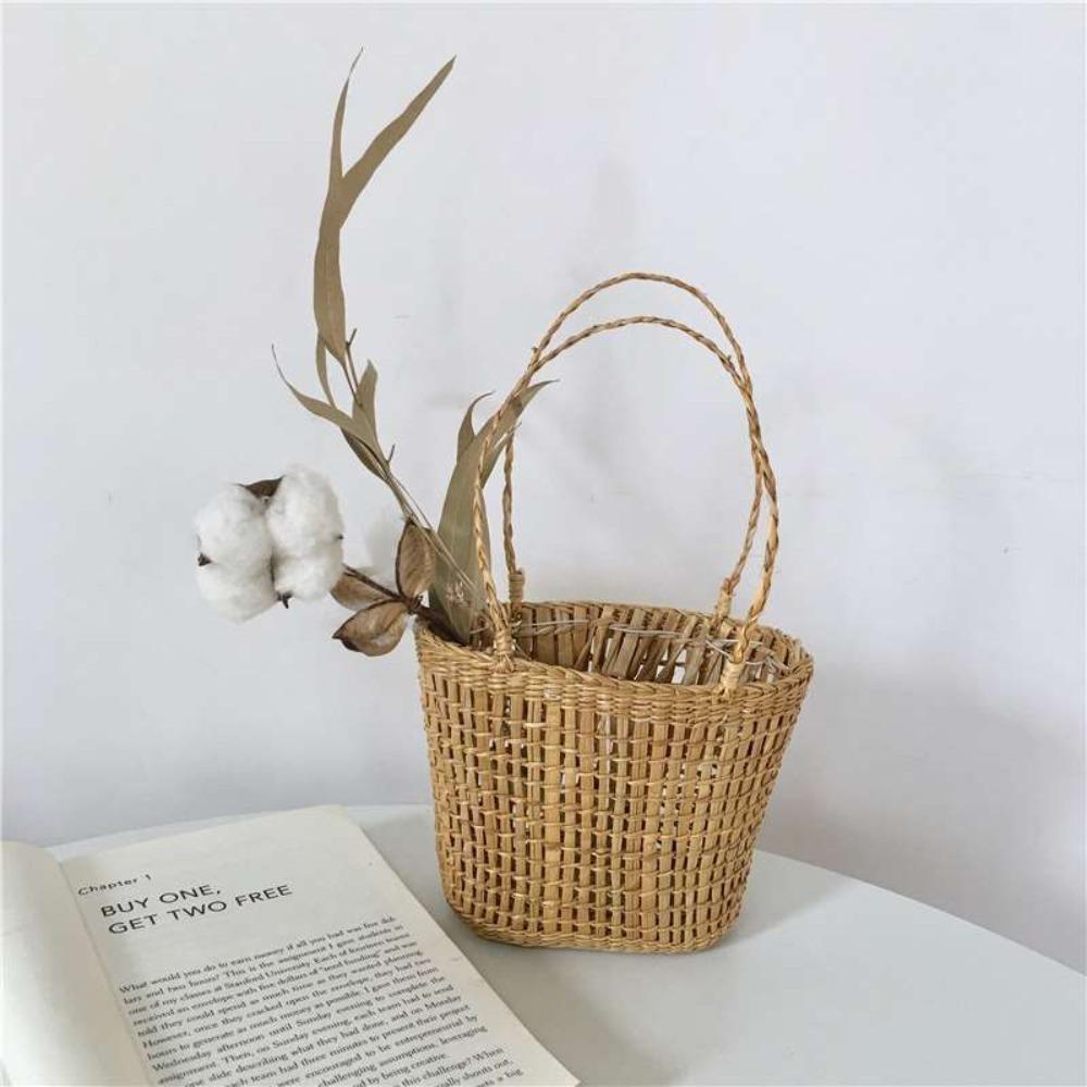 Пикник Реквизит Маленькая Цветочная Корзина Ручная Работа Корзина для Хранения Высококачественная Плетеная из Соломы Корзина