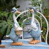 Duck Figurine, Couple, Resin, Nordic Style, Garden Ornament, Stylish Object, Country Decor, Room Decor, 34 (Set of 2)