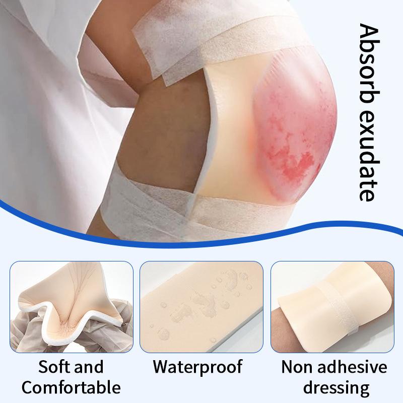 Пенопластовая неадгезивная повязка Стерильная повязка для заживления ран Противопролежневая подушечка-пластырь Уход за ранами 10смx10см