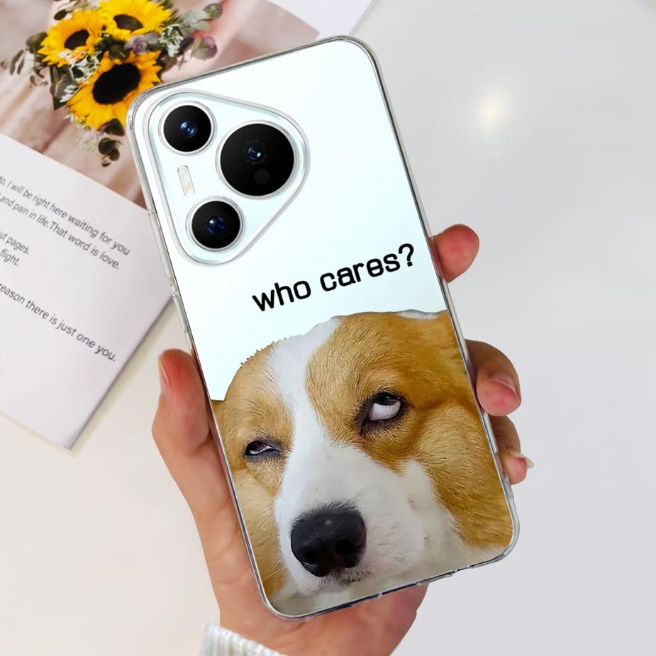 Чехол для Huawei Pura 70 Милый мультяшный расписной чехол Прозрачный силиконовый чехол для телефона Для Huawei Pura 70 Pro Plus Pura70 Pro + Мягкий чехол