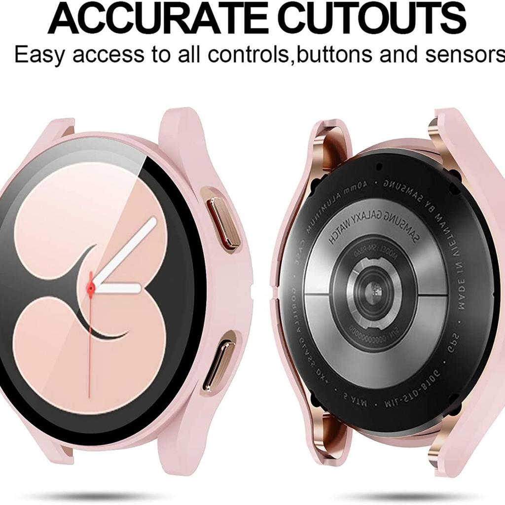 Стекло+чехол для Samsung Galaxy Watch 4 44 мм 40 мм аксессуары ПК универсальный противоударный бампер чехол+защита экрана чехол Galaxy Watch 5