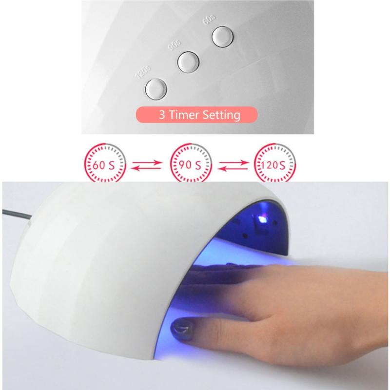 Portable 36W UV Dryer UV Resin Curing Lamp 30s 60s Timer Nail Art Manicure Gel Dryer USB Charge Jewerly Making Tool