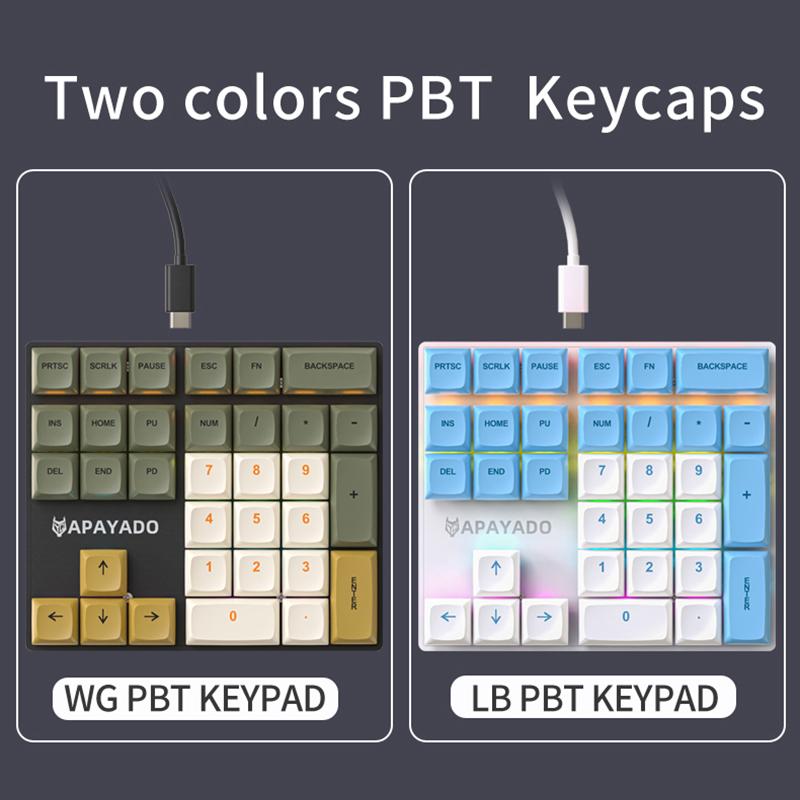 Wired Mechanical 33-Key Numeric Keypad With Multi-Color Lights Shaft Laptop Numeric Keyboard Accessories External Keyboard