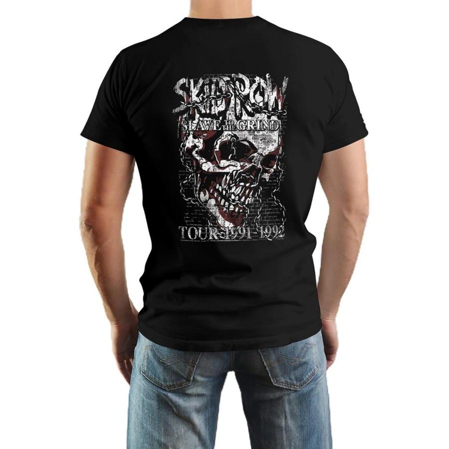 JOPNZWAW Мужские футболки Skid Row Хэви-метал группа Череп Хлопок Футболка с коротким рукавом Топы Принт на спине Тренировочные спортивные футболки