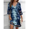 BITCED Женская мода лето весна повседневные платья с рукавом 3/4 и V-образным вырезом