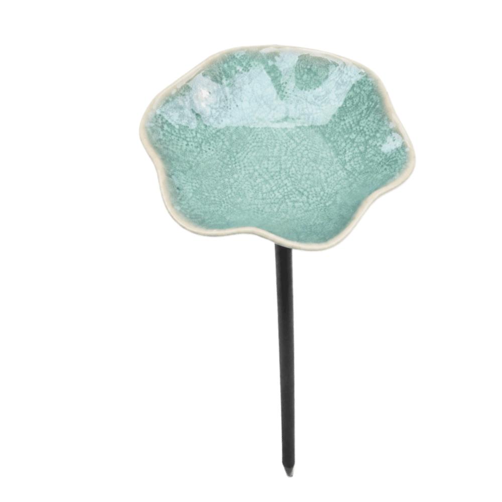 Watering Station Flower Garden Stake Ceramic Bird Feeder Tray Bee Butterfly Water Feeder Outdoor