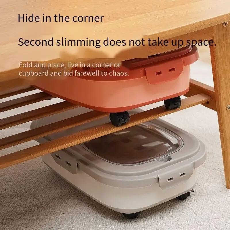 Pet Food Storage Container Collapsible Airtight with Lid – Dry Box for Cat Dog Grain, Rice, Kitchen & Pantry Organizer