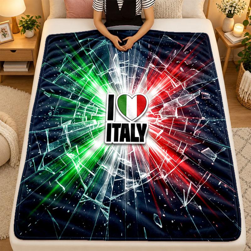Flannel BlanketItaly Football Warm Soft Throw Blanket for Indoor Sofa Bed Living Room Use