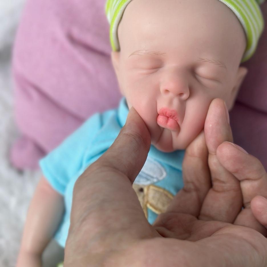 BZDOLL 30 см, реалистичная цельная силиконовая кукла для новорожденных, спящая кукла для мальчиков, настоящее прикосновение, милый подарок на день рождения для новорожденных Bebe