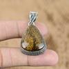 Trillion Bronzite Gemstone Trendy Vintage New Mother Artisan Pendant 925 Silver