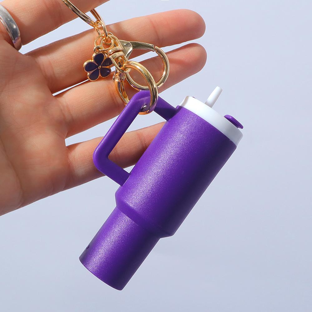 3d Stanley Cup Pendant Keychain Multifunctional Lip Balm Storage Box Keyring For Women Girls Purse Backpack Ornaments Decor