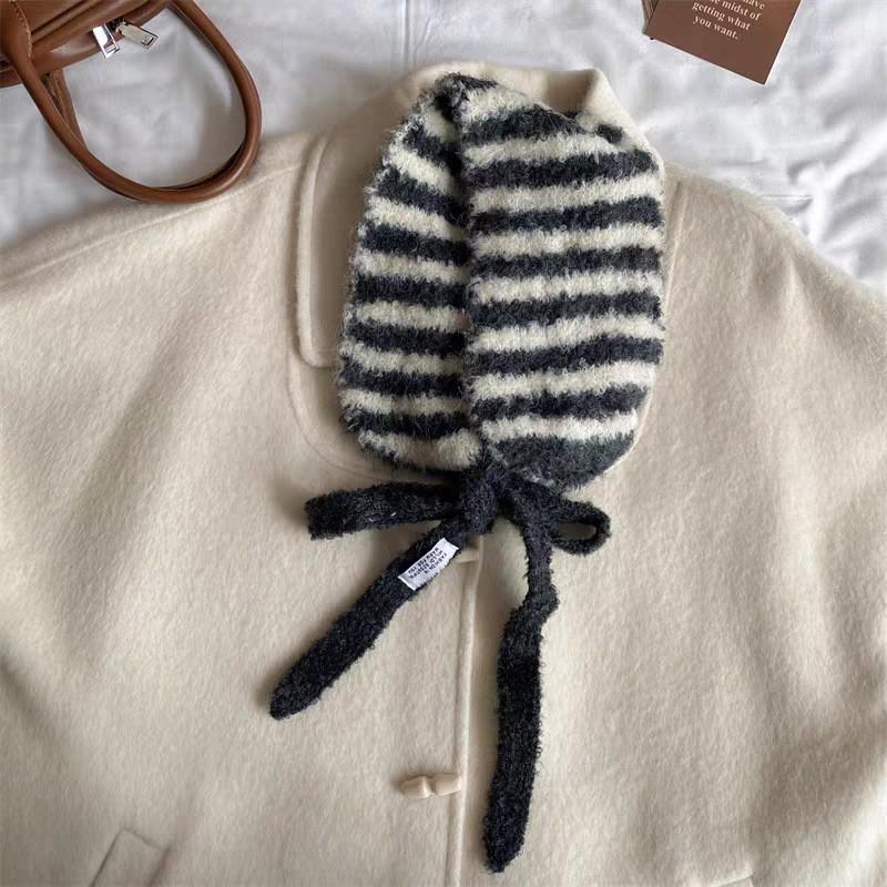 Retro gray knitted earmuffs for women's new winter warm earmuffs, wool ears, warm and cold-proof earmuffs