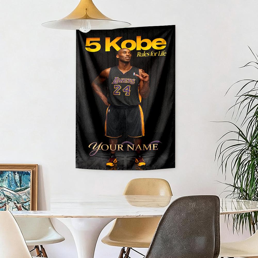 Kobe Custom Your Name Wall Decor Tapestry Art For Pet Memorial Birthdaywedding Party Backdrop Family Gift