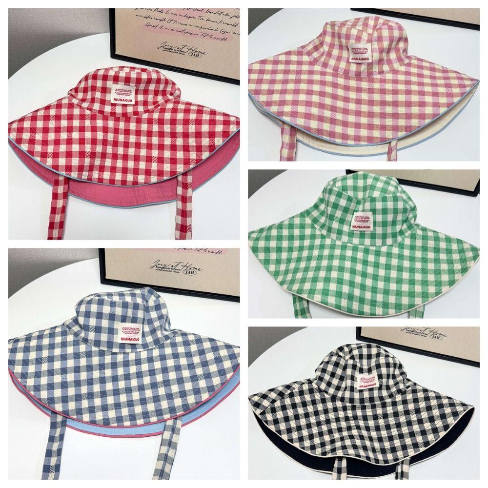 Шляпа рыбака для походов с широкими полями, солнцезащитная, клетчатая, кепка для походов, модная шляпа от солнца на шнурке, мужская