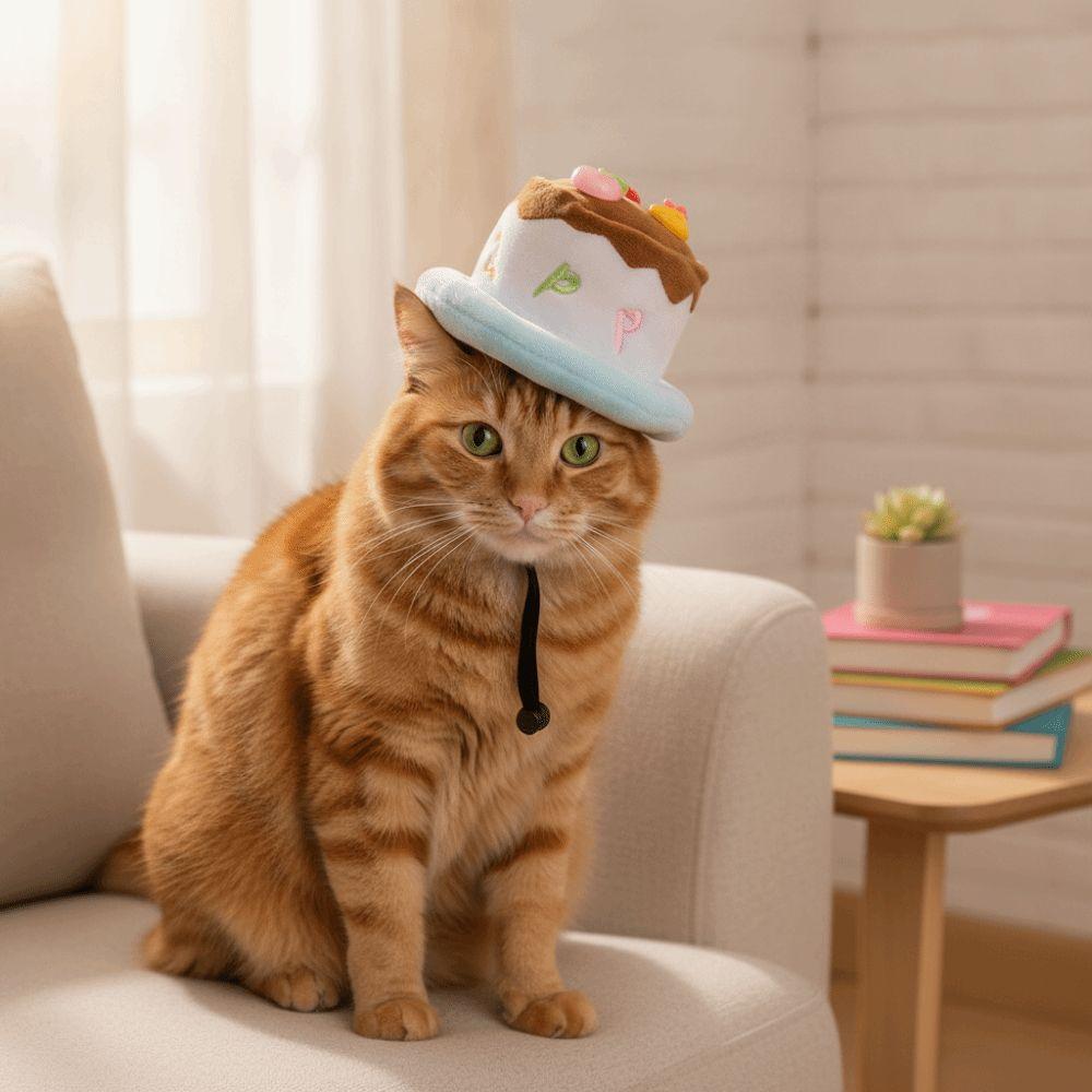 Colorful Simulated Cake Dog Hat Soft Dog Party Hat Cute Birthday Cake Hat Birthday Party