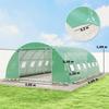 Garden Tunnel Greenhouse, Galvanized Steel 25 mm, 395 x 595 x 199 cm, Green