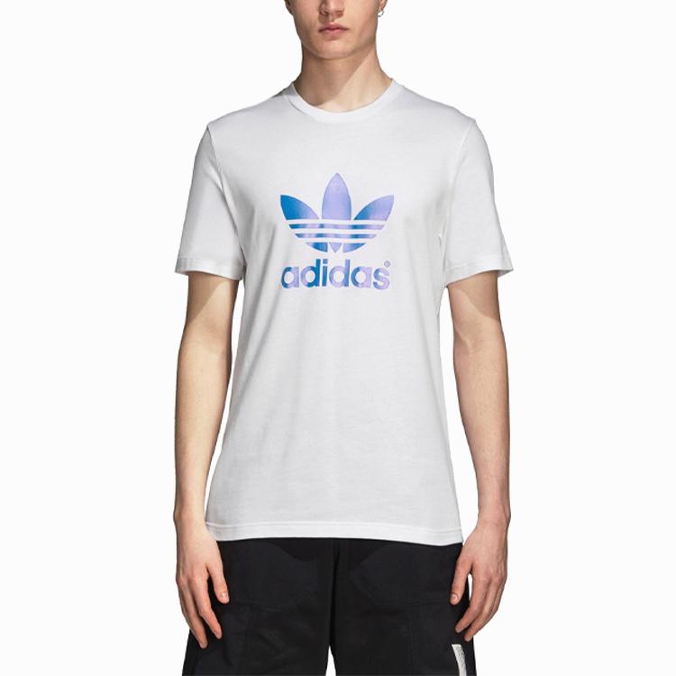 adidas Мужская футболка Originals Trefoil Белая С круглым вырезом Умеренный прямой крой DP8570