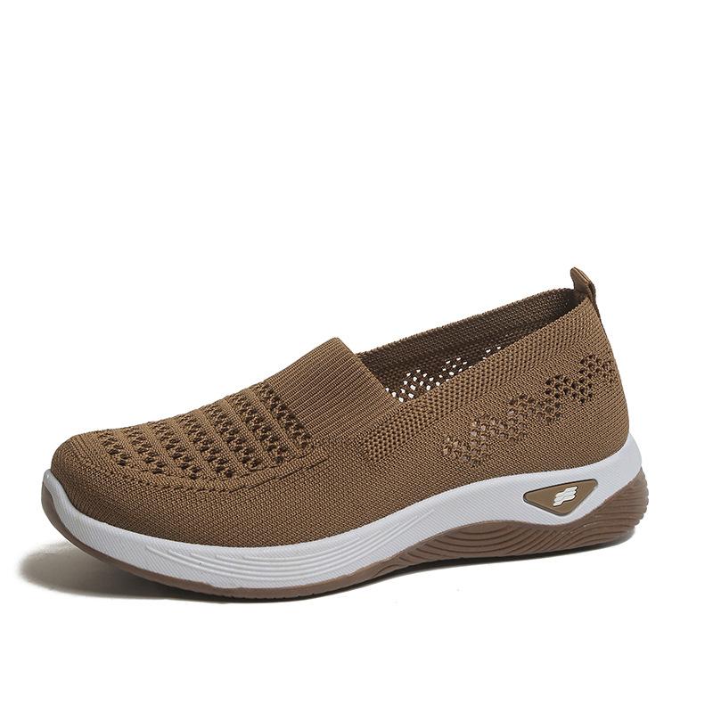 Женские дышащие слипоны Легкие повседневные кроссовки с круглым носком Удобные кроссовки