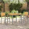 Stackable Chair 2 pcs Brown Solid Wood Acacia Stackable