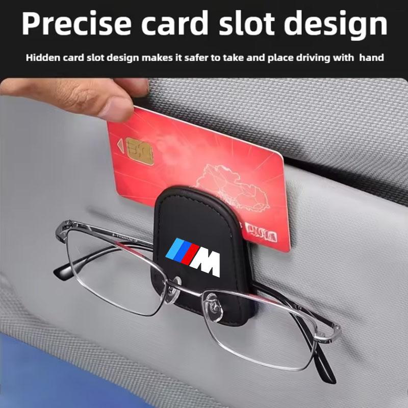 Car Sunglasses Holder Eyeglasses Hanger Sun Visor Glasses Clip For BMW M Power X1 e84 X3 f25 X5 e53 x6 e71 ix3 i3 320i 330d M4 F5