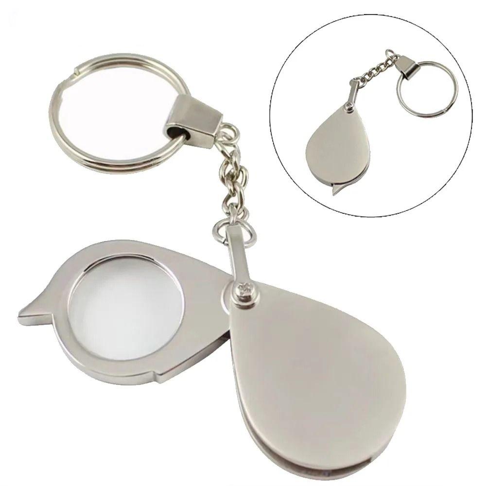 Zinc Zinc Zinc Alloy Handle Magnifying Glasses With Chain Pocket Magnifier Mini Jewelry Loupe Unisex