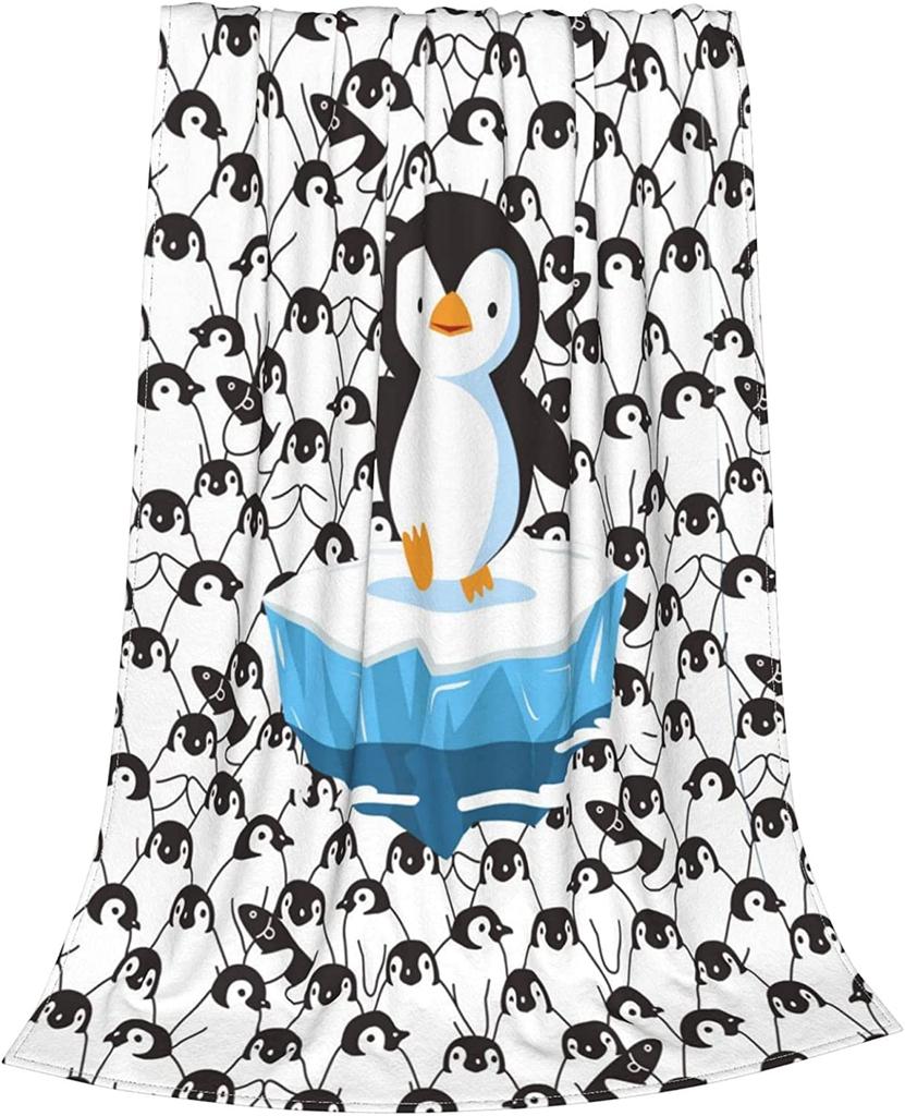 Мягкое теплое одеяло с пингвином, легкое фланелевое флисовое покрывало для кровати, подарок для девочек, мальчиков, мужчин, женщин, стул, диван