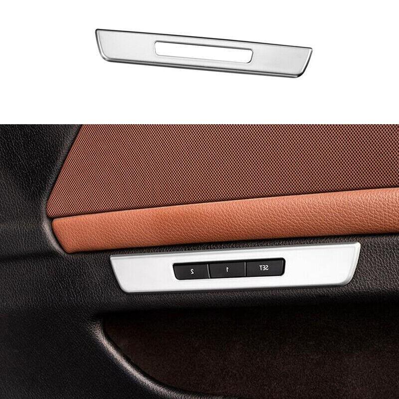 For BMW 5 Series 2011-2017 Silver Titanium Seat Memory Button Switch Cover Trim