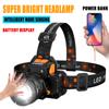LED Intelligent Sensing Strong Light Headlight USB Charging Emergency Head Mounted Flashlight Outdoor Camping Adventure Lighting