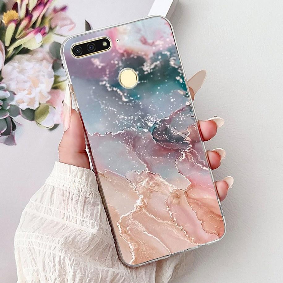 For Huawei Y6 2018 Case ATU-L21 ATU-L22 Cover Luxury Marble Butterfly Soft Silicone Phone Cover For Huawei Y6 Prime 2018 Carcasa