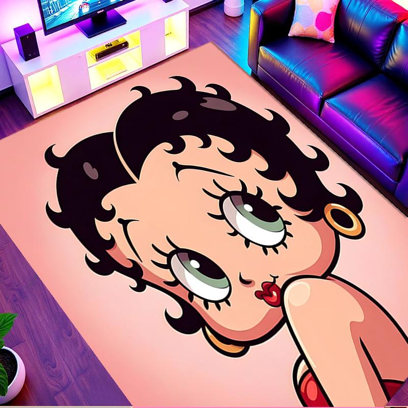 Betty Boop Print Rug, Washable Floor Carpet, For Entryway Dorm Laundry Room Office Study, Home Decor Birthday Christmas Gift