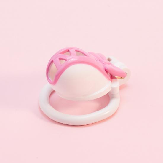 New Sissy Pink Bow Chastity Cage Two-Tone Male CB Lock Anti-Cheating Urethral Device BDSM Training Adult Sex Toys for Gay 18+